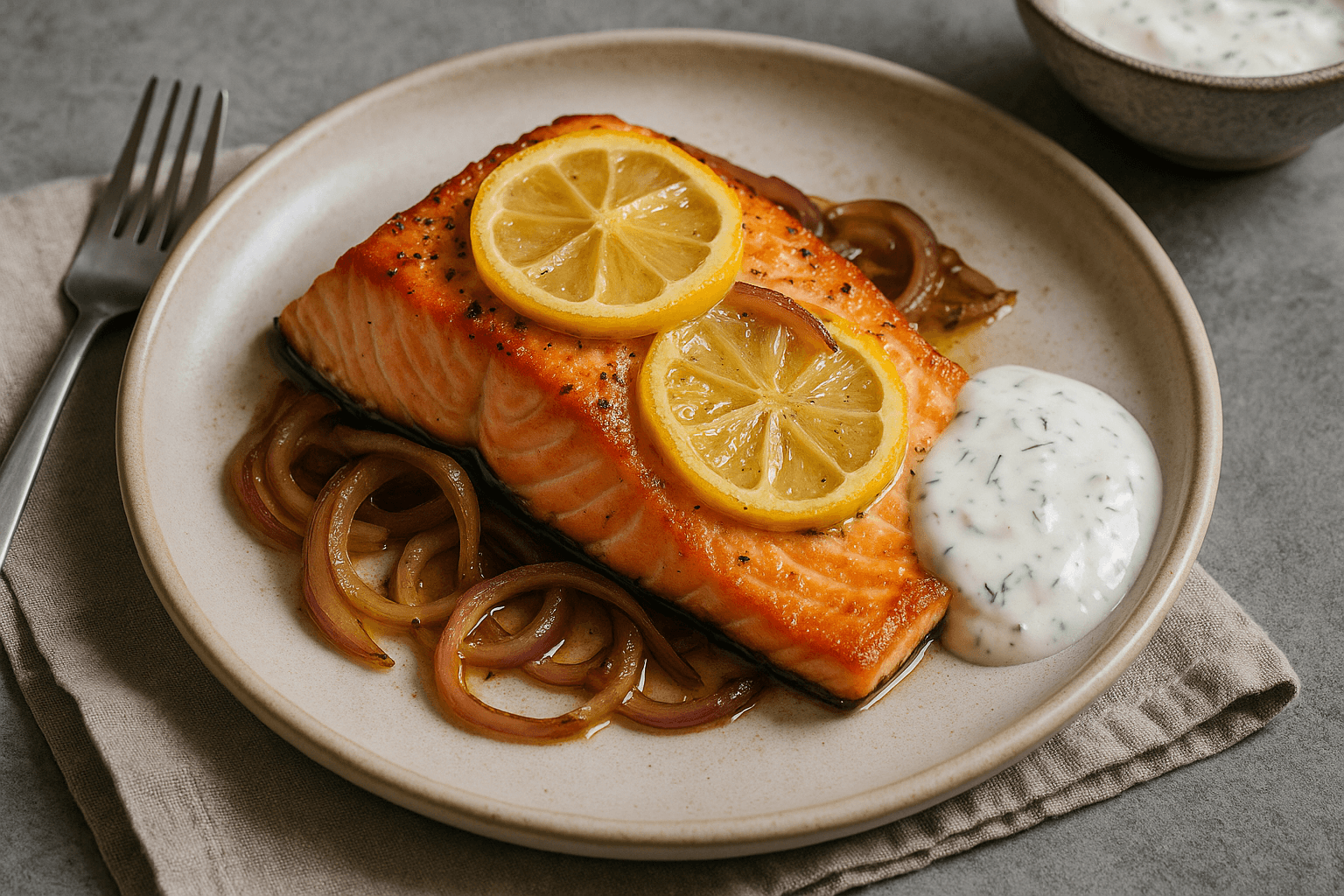 Salmon with Creamy Dill Sauce